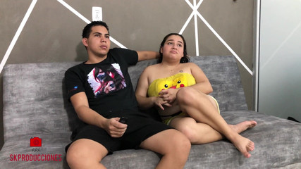 Stepmom Wants to Watch a Movie with Her Stepson and She Gets Horny and Wants to Get Fucked Hard - Porn in Spanish