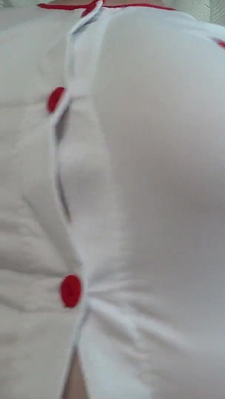 Gorgeous Big Boobs of a Nurse in Front of My Eyes Close-up. Old MILF Saggy Tits.