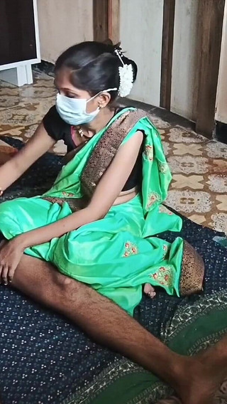 Indian Wife Getting Ready in Green Saree Part 2