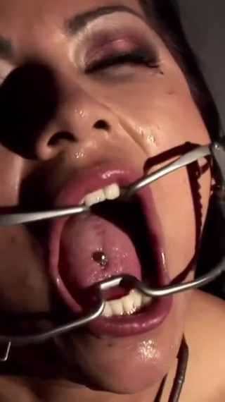 Restrained babe sucks her master's big and hard cock