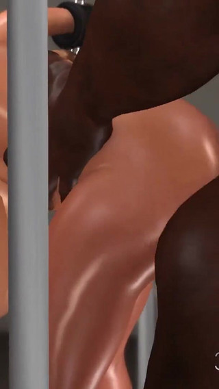 Super fuck system! Ballgagged girl gets fucked by black cock