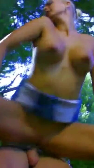 Stunning blonde anally fucked by the swimming pool in outdoor activities