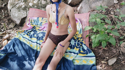 A Girl Oliva Range Was Blowjob and Fucking Hard with Her Stepbrother in Law in Jungle