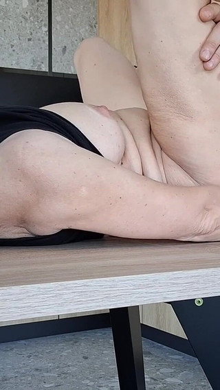 Blonde MILF Taken Roughly on the Kitchen Table