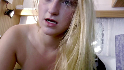 Sex in a Car for the Big Ass Blonde and Cum in Mouth