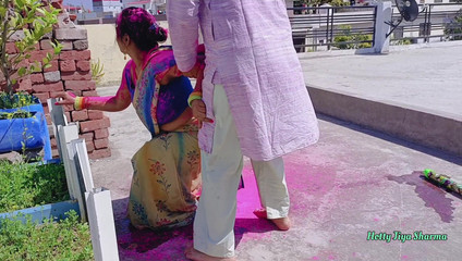 Hot XXX Outdoor Fucking with My Friends Step Sister on Holi