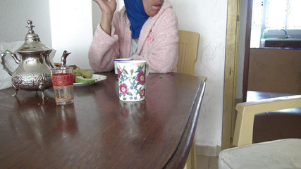 Perverted Muslim Woman Lets Stepson Cum in Her Morning Coffee