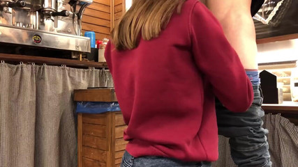 Young Girl Barista Made a Juicy Blowjob at Work in a Cafe