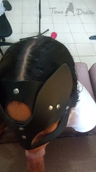 The Masked Girl Is Very Docile When She Has My Cock in Her Mouth