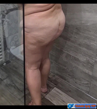 BBW Mature Step Mom Granny takes a shower.
