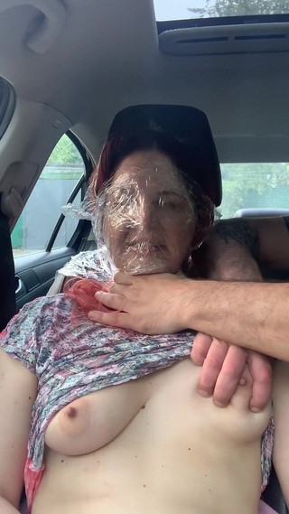 Plastic Wrap Breathplay in Car Outdoor