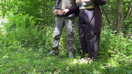 Fingering My Stepmother in Law's Ass While She Strokes My Cock in the Park