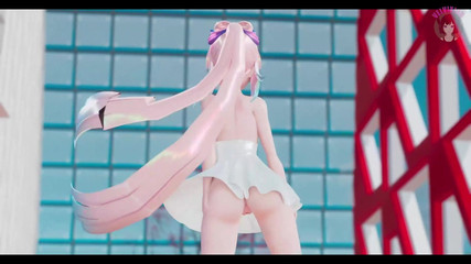 Cute Teen Only in Sexy White Dress Dancing