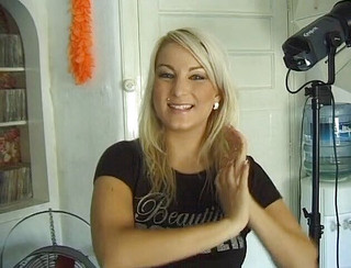 Czech blonde with natural big tits showing off