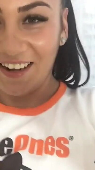 Huge Tits Babe Helen Star Selfie Making and Bouncing Boobs