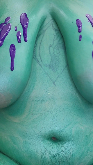 Paint Play in My Boobs and Then Masturbating