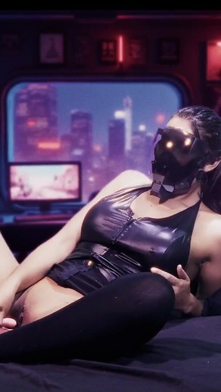Delicious Cyberpunk Girl Astrid Orders a Cyber Dildo and Enjoys It Until She Glitches!