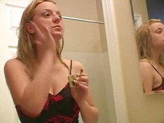 Makeup fetish by blonde beauty