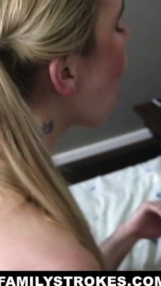 Busty blonde Alina West rides her stepbrother's cock