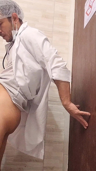 Doctor and Nurse Can't Resist and Have Sex in the Hospital Bathroom During Their Shift