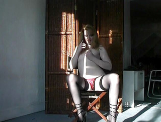 Lovely bitch playing with her heels