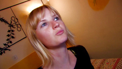 Nasty blonde Euro babe anally rides a cock