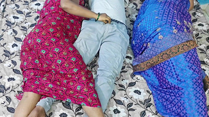 Stepson Shares a Bed with His Desi Stepmom and Her Close Freind,he Got a Chance to Fucked Both of Them..