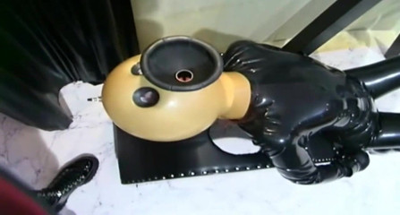 Dominating mouth fetish in latex dress