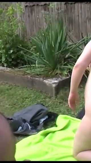 Mature big body couple garden sex