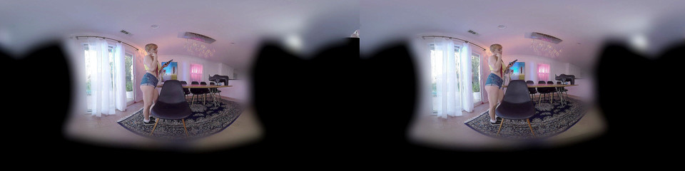 Busty blonde teen sucks a huge cock in first person view