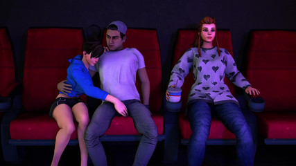 Briggitte & Tracer Sex at the Cinema, overwatch