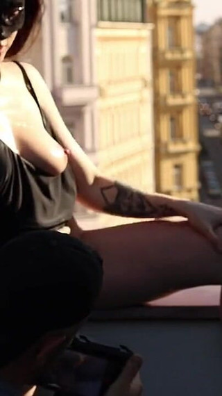 Naughty Ukranian Model Miya Photoshoot Prague Rooftop
