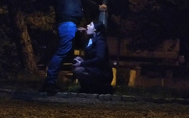 Cock Sucking Under the Night Light