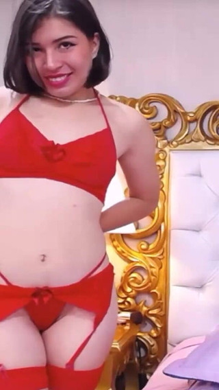 Hot Short Haired Brunette Rubbing Her Horny Pussy