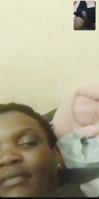 Ebony Horny Mama Masturbating on Video Call with BBC Giant Cock Guy