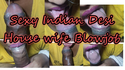 Sexy Indian Desi House Wife Blowjob