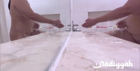 Beautiful Arab Chubby Wife with Big Tits Taking a Bath