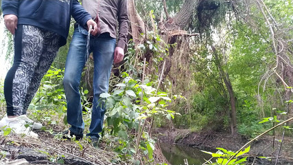 MILF stepmom takes care of stepson in nature