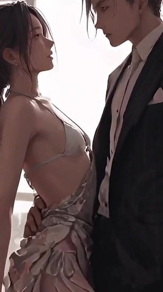 Facing the Window, Small Waist in His Hands-she Sits the Light and Finishes Where It Turns Golden.