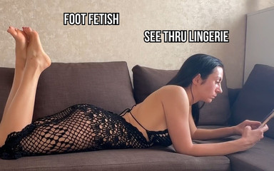 See-thru Lingerie Dress & Foot Tease