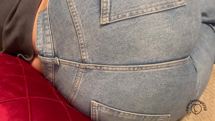 Candid BBW Jeans Farting