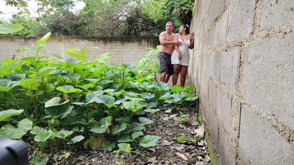 I Fuck My Stepmom Outdoors Until Her Pussy Is Full of Cum