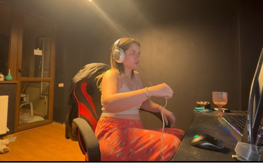 Cute Blonde Farting on Gaming Chair