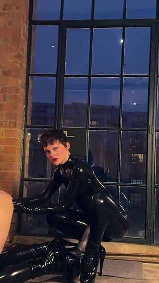 Fucking Ballhooded Sissy by the Window for Whole World to See