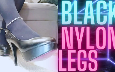 (66) Black Nylon Legs