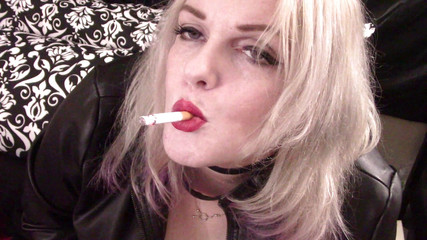 Marlboro red dangling smoke