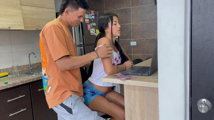 I Take Advantage of My Little Stepsister Doing Chores to Warm Her up and Fuck Her Hard