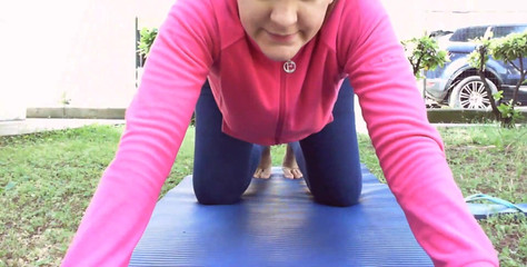 Fire Play for Nicoletta in a Garden She a Sexy Thong