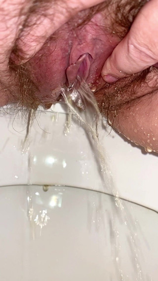 Pee Diary. Welcome to My Toilet. A Hairy Pussy Pees and Piss Runs Down Her White Thighs. Young Girl Pissed Splashing.