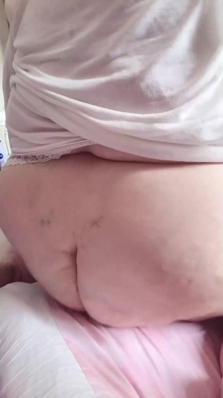 Fat Ass Pink Dildo Ride Cum